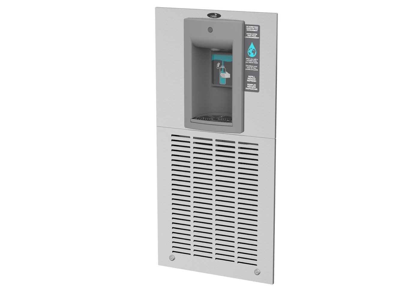 Wall Recessed Refrigerated Bottle Filler with QUASAR UVC-LED Filtration