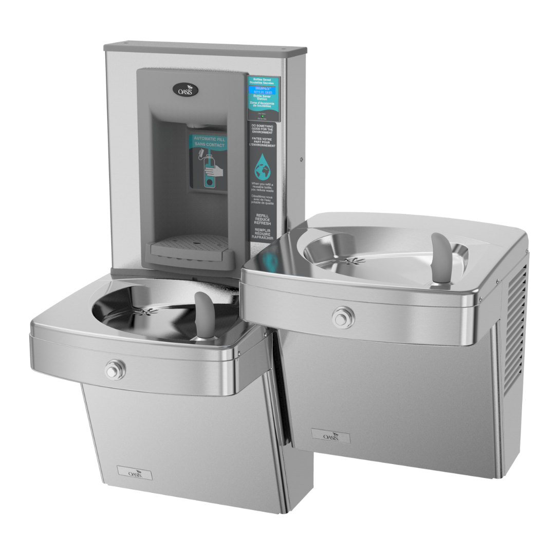 VersaFiller - Surface Mounted All-In-One Combo Unit Public water filling station