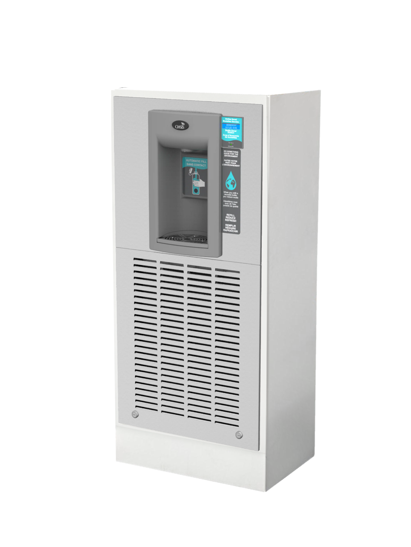 Aqua Cooler Oasis Free Standing Bottle Filler - Refrigerated - Sensor Dispense Model: MW8EBFY-FS